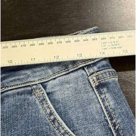 Mica Denim Wide Leg Womens Sz 27 High Rise Hidden Button Fly Medium Wash Jeans - Picture 13 of 15